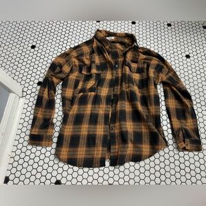 Blooming jelly Plaid Shirt - Black and Brown size small